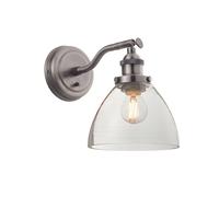 Loops Wall Light - Brushed Silver Paint & Clear Glass - 40W E14 Golf - Dimmable in Metallics Loops Metallics