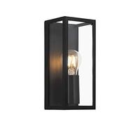Loops Wall Light-Colour Black-Shade Clear Glass-Metal Box Frame-Bulb E27-1x60W - Indoor Interior Lounge Dining Hallway Mounted Sconce Modern