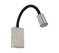 Loops Wall Light Colour Satin Nickel Black Steel & Plasic Bulb LED 3.5W Included in Metallics Loops Metallics