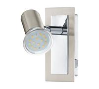 Loops Wall Light Colour Satin Nickel Chrome Plated Rocker Switch Bulb GU10 1x5W in Metallics Loops Metallics