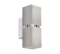 Loops Wall Light Colour Satin Nickel Chrome Square Shades Bulb GU10 2x3.3W Included in Metallics Loops Metallics