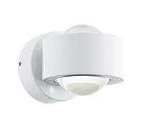 Loops Wall Light Colour White Aluminium Shade Clear Plastic Bulb LED 2x2.5W Included Loops White