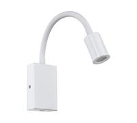 Loops Wall Light Colour White Steel & Plastic Rocker Switch Bulb LED 3.5W Included Loops White