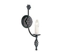 Loops Wall Light Hand Crafted Metalwork Flower Design Candle Holder Black LED E14 60W Loops Black