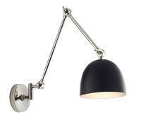 Loops Wall Light - Polished Nickel Plate & Matt Black - 10W LED E27 - Dimmable in Metallics Loops Metallics