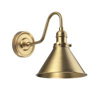 Loops Wall Light Pyramid Shaped Downlight Up & Over Arched Arm Aged Brass LED E27 60W in Metallics Loops Metallics
