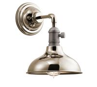 Loops Wall Light Retro Industrial Wide Bell Downlight Shade Natural Brass LED E27 60W in Metallics Loops Metallics