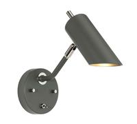 Loops Wall Light Sconce Dark Grey Highly Polished Nickel Finish LED E27 8W Bulb in Metallics Loops Metallics