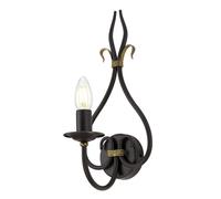 Loops Wall Light Sconce Timeless Wrought Iron Rust/Gold LED E14 60W Bulb Loops Multicolor
