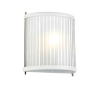 Loops Wall Light White Satin Painted / Highly Polished Nickel LED E27 60W in Metallics Loops Metallics