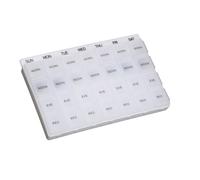Week Day Multi Pill Dispenser - 7 x 4 Compartments - Flip Top Lids Tablet Holder