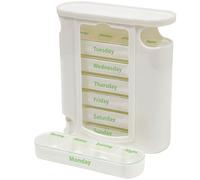 Loops Weekday Pill Dispenser - 7 x 4 Compartment Tablet Dispenser - Slide Open Lids Loops Multicolor