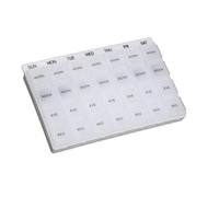 Loops Weekly Pill Organizer With 28 Compartments - Flip Top Lid For Easy Access