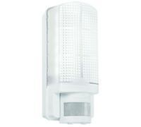 Loops WHITE IP44 Outdoor Wall Bulkhead Light & 10m PIR Motion Sensor 6W Daylight LED Loops White