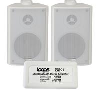 Loops Wireless Bluetooth Amplifier & 2x 60W Wall Mounted Speaker Kit HiFi Amp System