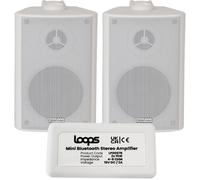 Loops Wireless Bluetooth Amplifier & 2X 60W Wall Mounted Speaker Kit Hifi Amp System