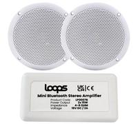 Loops Wireless Bluetooth Amplifier & 2X 80W Ceiling Speaker Kit Compact Home Hi Fi Amp