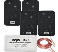 Loops Wireless Bluetooth Amplifier & 4X 70W Wall Corner Speakers Kit Hifi Amp System