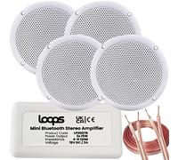 Wireless Bluetooth Amplifier & 4x 80W Ceiling Speaker Kit Home Hi Fi Amp System