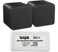 Loops Wireless Bluetooth Amplifier & 80W Background Speaker Kit Home Cinema Hifi Amp