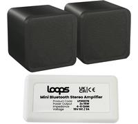 Loops Wireless Bluetooth Amplifier & 80W Background Speaker Kit Home Cinema HiFi Amp