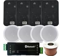 Loops Wireless Bluetooth Amplifier & 8x Ceiling Wall Speaker Kit Home Hi Fi Amp System