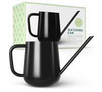 LOOPSEED Metal Watering Can for Indoor Houseplants Outdoor Garden Long Sprout Water Can for Succulents Herb Bonsai Modern Garden Tool 33.8oz/1000ml (Dashing Black)