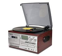 LoopTone 3 Speed Bluetooth Vinyl Record Player Vintage Turntable CD&Cassette Player AM/FM Radio USB Recorder Aux-in RCA Line-out