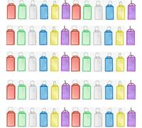 Loopunk 60 Pcs Blank Write on Key Tags with Transparent Window & Split Rings, Color Coded Plastic Key Fob Tags for Organization - Heavy Duty Waterproof Key Labels for Office, School, Hotel & Luggage