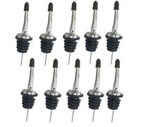 Loopunk Pourer for Bottles, 10 Pieces Stainless Steel Conical Spout Liquor Pourer Bottle Pourer Stopper with Caps, Wine, Oil, Cocktails, Juice, etc