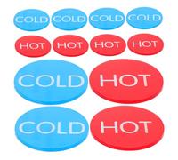 LOORGVEL 10 Pairs Hot and Cold Water Indicator Stickers for Faucets Acrylic Labels for Kitchen and Bathroom Visible Long Distance Water Signs Suitable for Hotels Restaurants and Commercial