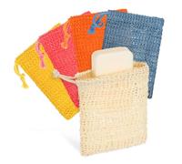 LOORGVEL 10 Pcs Cotton Linen Soap Saver Bags for Exfoliating and Foaming Soap Bars Quick-Dry for Bath Shower Reusable with Mesh Design
