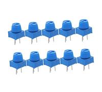 LOORGVEL 10 Pcs through Hole Adjustable Potentiometer with Knob, Variable Resistance 3 Pin Resistors for Breadboarding and Device Interior, Plastic and Metal Material