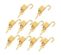 LOORGVEL 10 Sets Retro Mini Padlock with Key Vintage Golden Jewelry Box Lock for Diary Treasure Chest Luggage Small Storage Boxes Secure Multipurpose Lock Accessories
