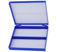 LOORGVEL 100-Slot Microscope Slide Organizer Box Plastic Laboratory Slide Storage Case for Specimens Reusable Microscope Holder Suitable for Lab and Pathology Use