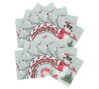 LOORGVEL 100Pcs Christmas Printed Napkins Party Tissues with Snowman Design for Holiday Restaurant Use and Festive Table Decoration