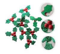 LOORGVEL 100Pcs Cloth Leaf Art Accessories DIY Christmas Ornaments for Tree Garland Door Decoration Gold Silver Leaves Craft Supplies for Holiday Wreaths and Home Decor
