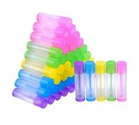 LOORGVEL 100pcs DIY Empty Lipstick Tubes with Colored Caps and Bases Refillable Plastic Lip Balm Containers for Crafting Lipstick Body Balms Lotion Sticks Multi-color for Makeup Making