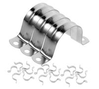 LOORGVEL 100pcs Heavy Duty Stainless Steel U-Shaped Tube Tension Clamps Metal Wire Strap Clips for Rigid Fixation Walls Wood and Cylindrical Surfaces and Easy to Install
