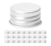 LOORGVEL 100Pcs Leakproof Mini Aluminum Screw Top Lids with Threaded Caps for Glass Jars, Travel Lotion Bottle Replacement Screw Covers, 18Mm Aluminum Bottle Caps