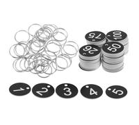 LOORGVEL 100pcs Numbered Key Rings Plastic Number Tags Circular Black Abs and Iron Organizing Bags Easy to Handle Labels for Indoor and Outdoor Use