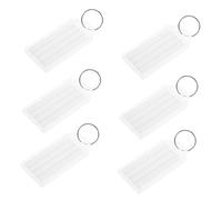 LOORGVEL 100pcs Plastic Key Tags with Split Rings Baggage Labels for Travel Suitcases Blank Writable Luggage Id Tags Name Labels for Organizing and Identifying Belongings