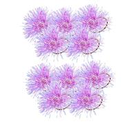 LOORGVEL 10pcs Colorful Tinsel Ponytail Ties Elastic Pom Scrunchies with Shiny Plastic Strips for Women Comfortable Gentle Hold Hair Accessories with Eye-catching Sparkle and Design