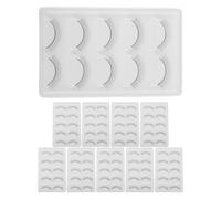 LOORGVEL 10pcs Eyelash Practice Lash Extension Strip Eyelashes Lash Extensions Black