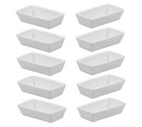 LOORGVEL 10pcs High Temperature Resistant Ceramic Crucible Dishes Laboratory Burning Holder Lightweight for Powder Samples High Capacity Experimental Weighing Boats