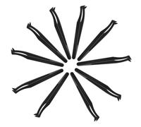 LOORGVEL 10PCS Precision Plastic Tweezers for Electronics and Jewelry Making Ergonomic Abs Craft Tweezers with Tilted Head for Watch Repair Beads Picking Stamp Collecting and Fine Detail