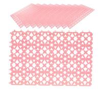 LOORGVEL 10pcs Rabbit Cage Foot Resting Pads Plastic Heart Splice Animal Litter Mats for Bunny Dog Cat Cages Easy Install Waste Separation Design Pink