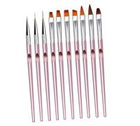 LOORGVEL 10pcs Rose Gold Nail Liner Brush for Nail Art with Dotting Pen Metal Handle Manicure Tools for Salon and Home Use Fine Workmanship Lightweight and Compact Design