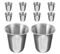 LOORGVEL 10pcs Stainless Steel Communions Cups Set, Multi-Function Metal Religious Drinkware for Church Ceremony, Portable 304 Stainless Steel Communion Goblets, Silver