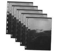 LOORGVEL 10pcs Stamp Album Binder Pages with Black Background Double-Sided Loose Leaf Refill for Flexible Stamp Banknote and Collection Display and Storage